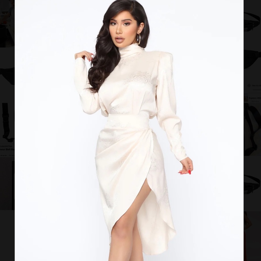 Fashion Nova Subtle Shades Satin Midi Dress